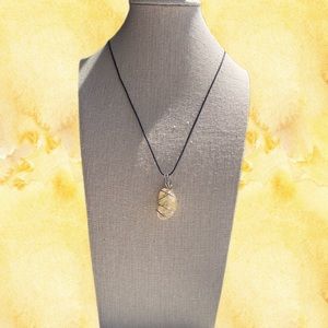 Citrine Crystal Wire Wrapped Necklace